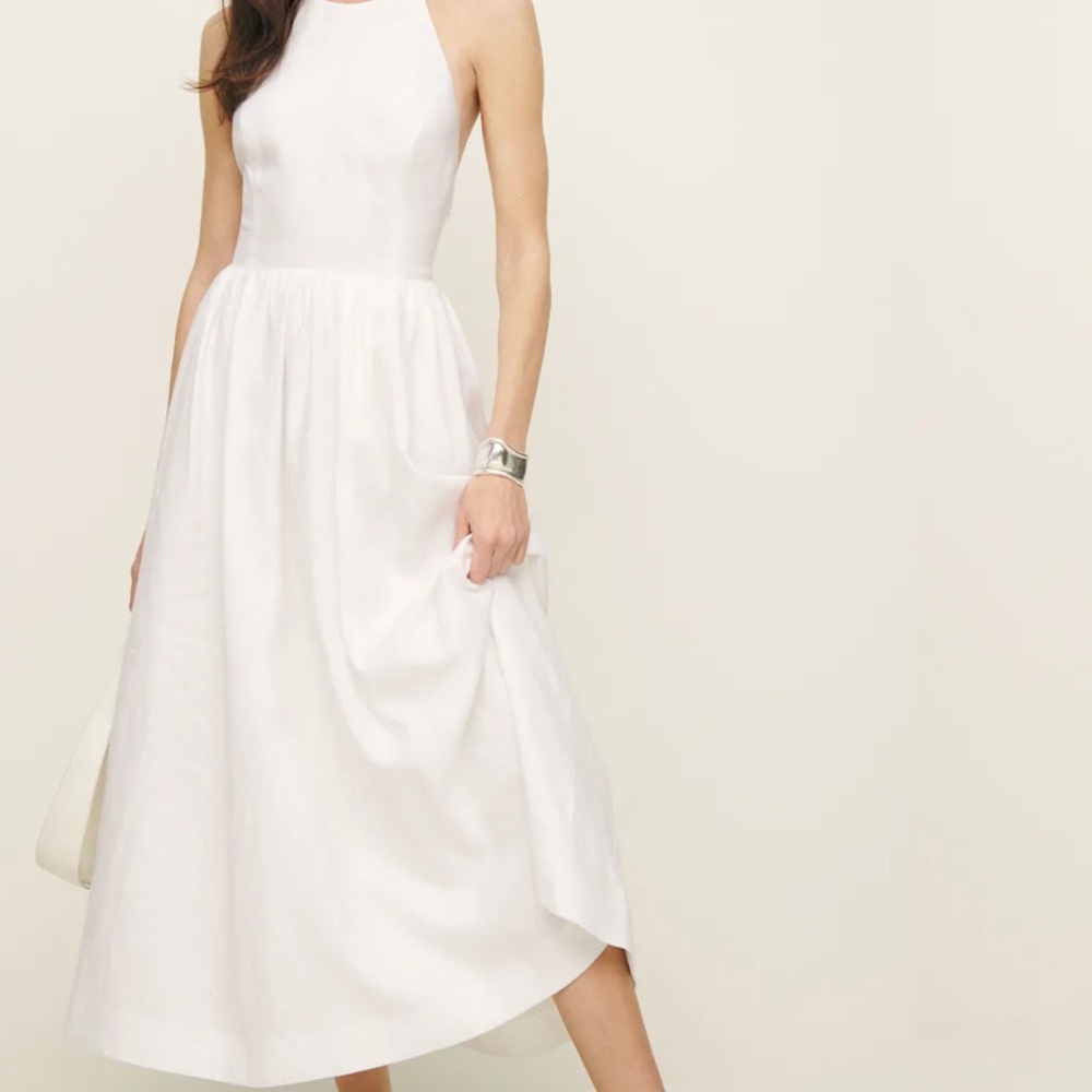 Reformation the Percy dress White backless and Sleeveless Dress